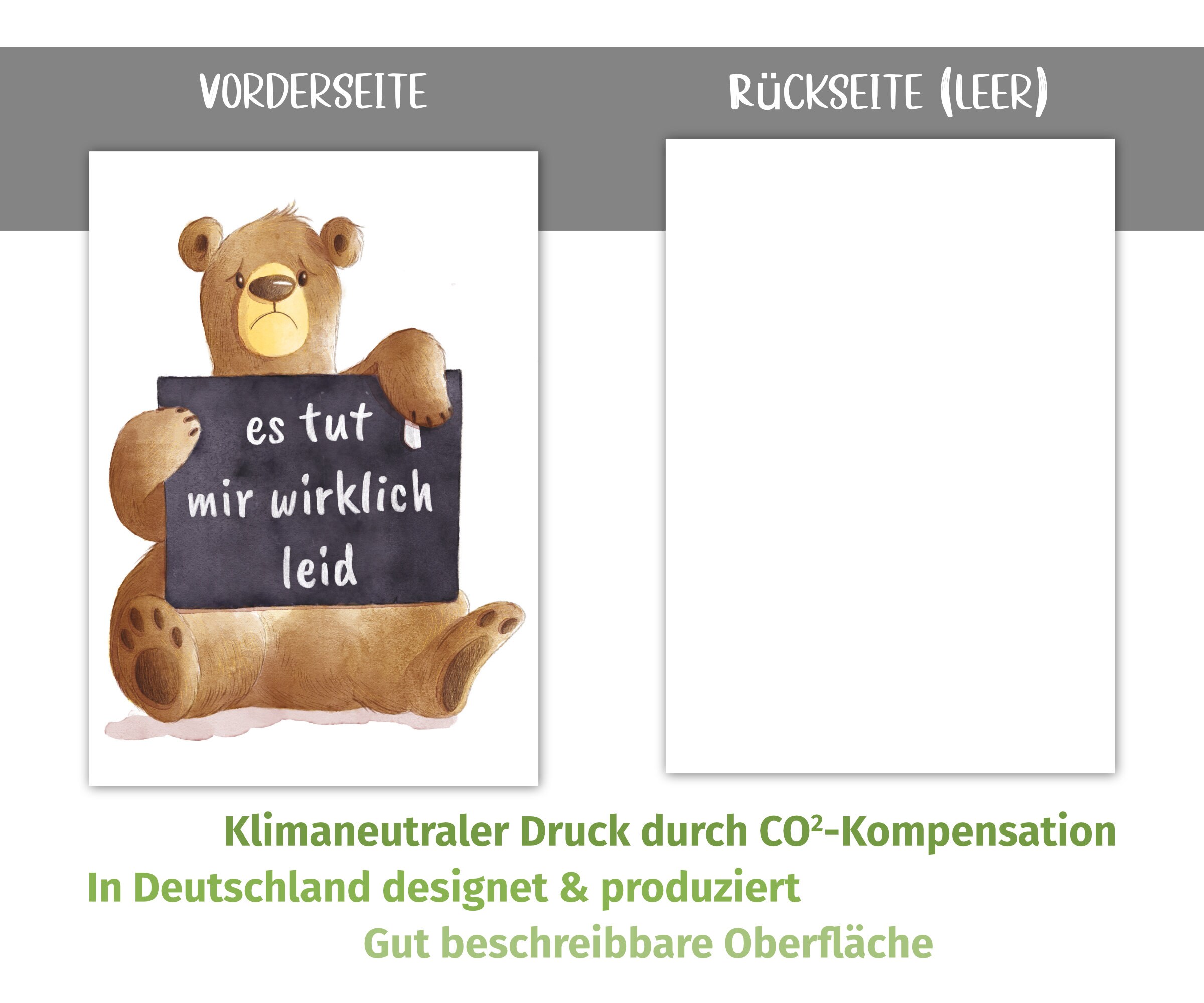 Es Tut Mir Wirklich Leid Entschuldigung Karte Es tut mir wirklich leid inkl. Kraftpapier