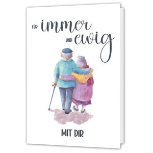 Karte Hochzeitstag Immer und Ewig, Glückwunschkarte Jahrestag, wunderschön illustrierte Karte, Valentinstagskarte Ehemann, Ehefrau