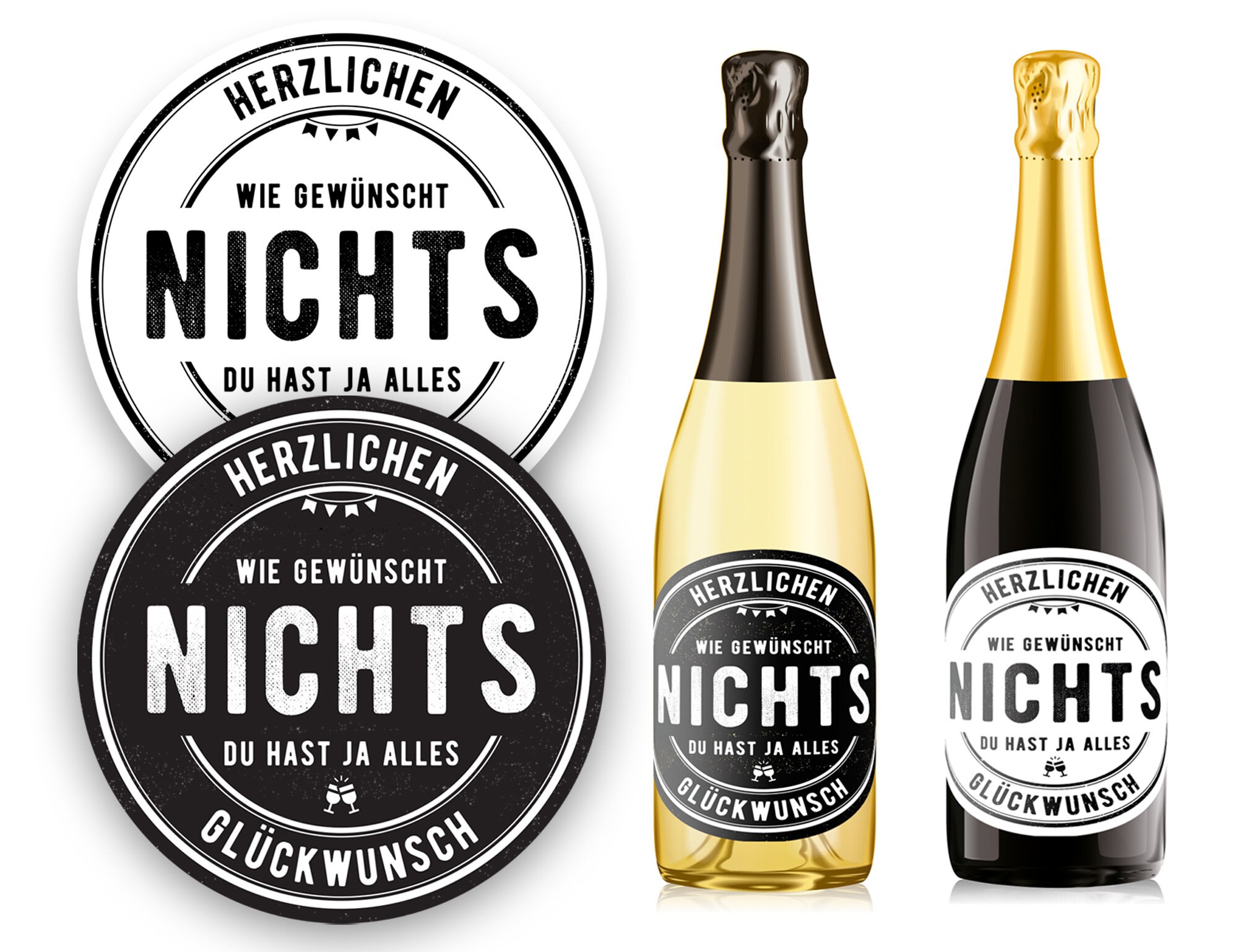Etikett Nichts du hast ja alles, witziges Geschenk zum Geburtstag, für