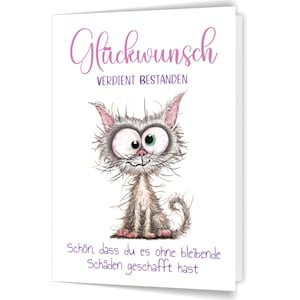 Glückwunschkarte bestandene Prüfung – lustige Grußkarte zum Abitur, Examen, Schulabschluss, Ausbildung, Führerschein, Bachelor Geschenk Abi