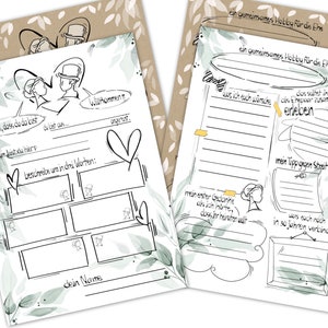 55x Hochzeit Gästebuch Karten mit witzigen Fragen, Hochzeitsspiel, Hochzeitsgäste, Hochzeitsfeier, Gästebuch Alternative, Din A5