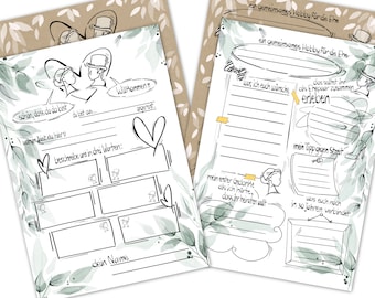 55x Wedding Guest Book Cards with Funny Questions, Wedding Game, Wedding Guests, Wedding Party, Guest Book Alternative, Din A5