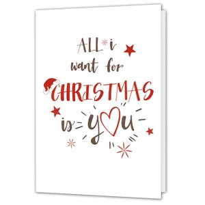 Weihnachtskarte - All i want for Christmas is you – witzige Karte Weihnachten Freund Freundin Mann Frau, Merry Christmas Klappkarten privat