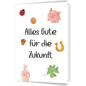Karte - Alles Gute für die Zukunft, Karte Abschied, Viel Glück Karte Jobwechsel, Verabschiedung Ruhestand Rente, Abschiedskarte Kollege