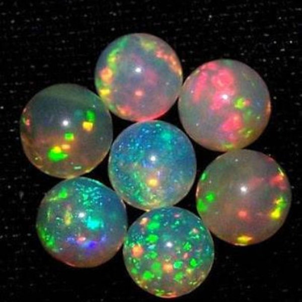 Natural Ethiopian Opal Round Balls Welo Opal 7.5mm round balls sphere Drilled/Undrilled strong fire calibrated opal gemstones