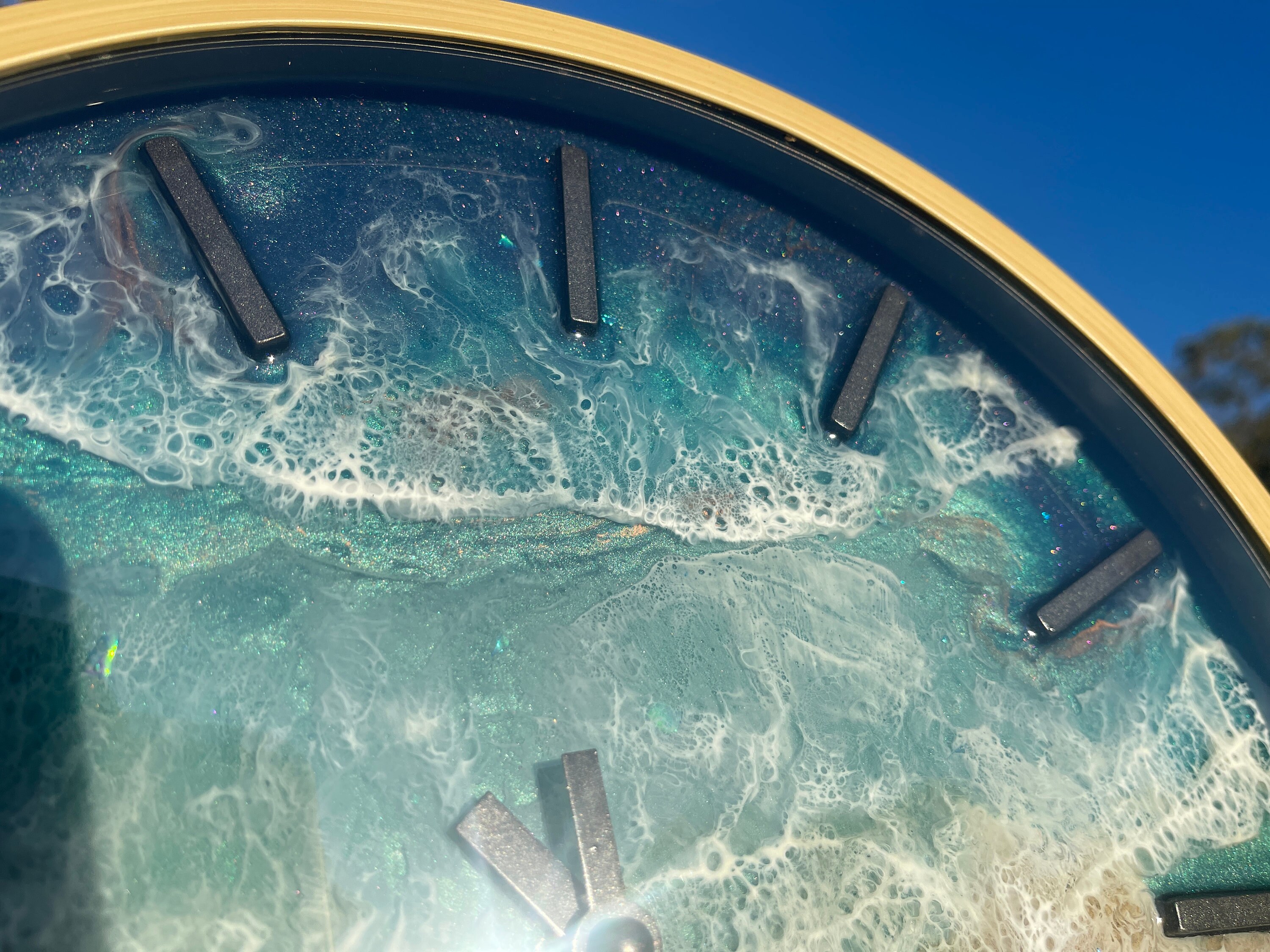Resin Beach Theme Wall Clock wood Look Ocean Theme Wall Etsy Australia