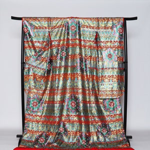 RARE!! Yuzen Uchikake Kimono, Wedding Kimono, Japanese Kimono Robe, Japanese Uchikake Kimono, Japanese Wedding, Kimono Dress,,silk kimono