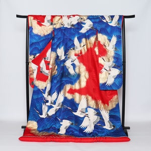 Yuzen Uchikake Kimono, Wedding Kimono, Japanese Kimono Robe, Japanese Uchikake Kimono, Japanese Wedding, Kimono Dress,,silk kimono