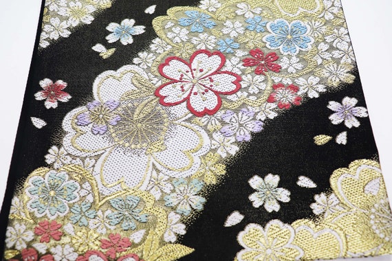 Pure Silk Japanese Kimono Obi belt / Fukuroobi / … - image 5