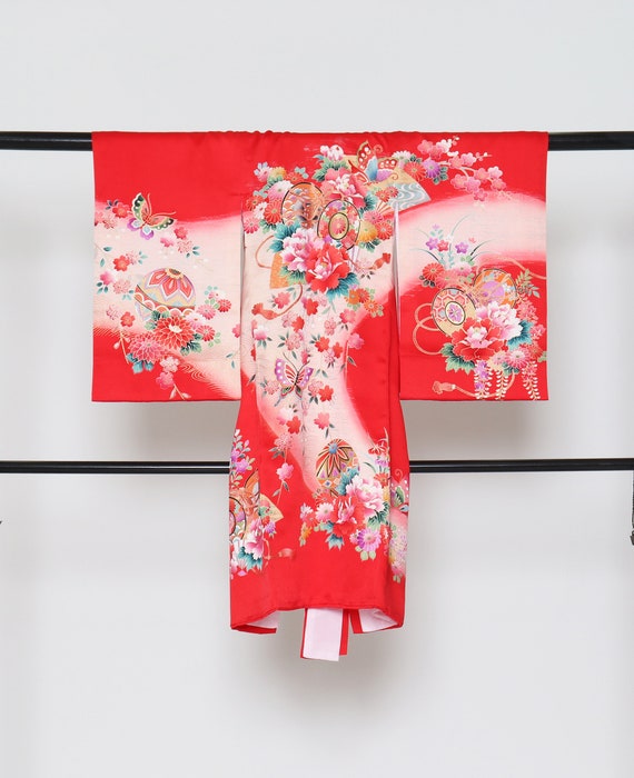 Silk japanese antique BABY kimono, blanket, omiya… - image 2