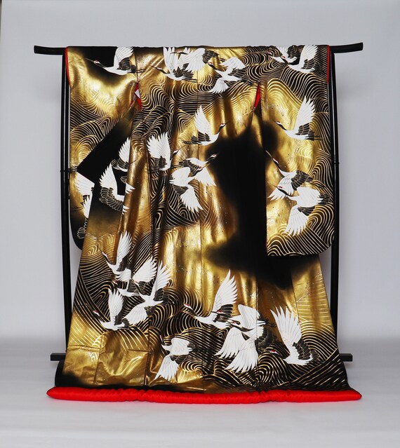 RARE!! Yuzen Uchikake Kimono, Wedding Kimono, Japa
