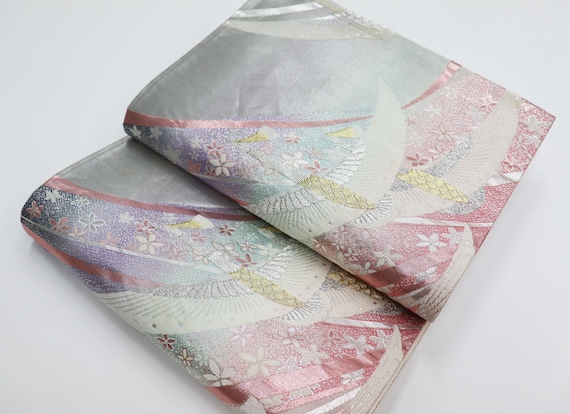 Pure Silk Japanese Kimono Obi belt / Fukuroobi / K