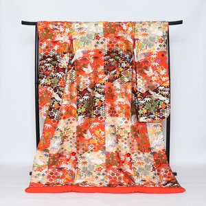 RARE!! Yuzen Uchikake Kimono, Wedding Kimono, Japanese Kimono Robe, Japanese Uchikake Kimono, Japanese Wedding, Kimono Dress,,silk kimono