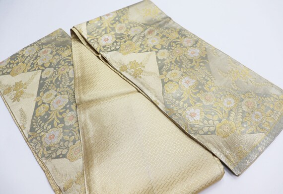 Pure Silk Japanese Kimono Obi belt / Fukuroobi / … - image 4