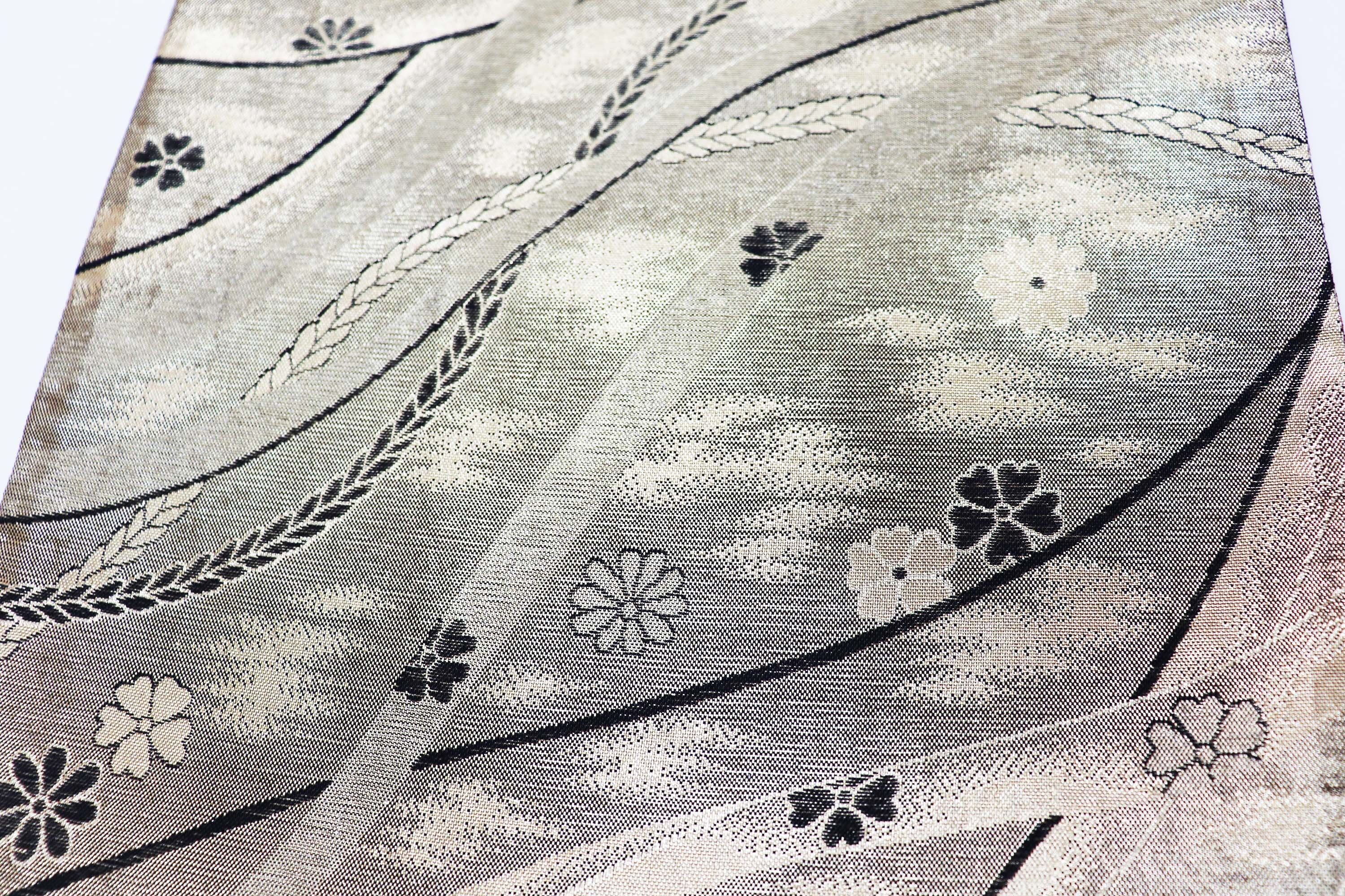 608) ▧ 袋帯 （正絹）▧ 金彩友禅