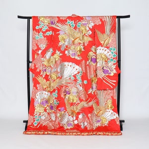 Uchikake Kimono, Wedding Kimono, Japanese Kimono Robe, Japanese Uchikake Kimono, Japanese Wedding, Kimono Dress, Antique, silk kimono
