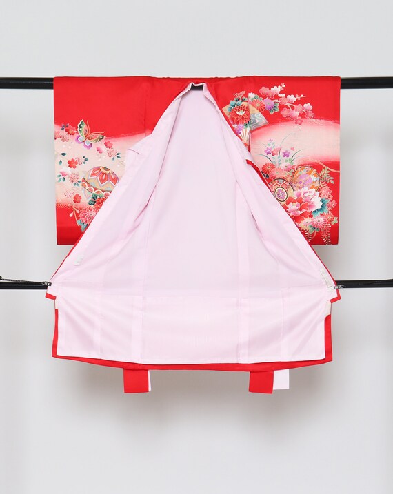 Silk japanese antique BABY kimono, blanket, omiya… - image 4