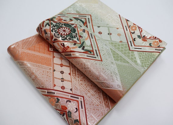 Pure Silk Japanese Kimono Obi belt / Fukuroobi / K