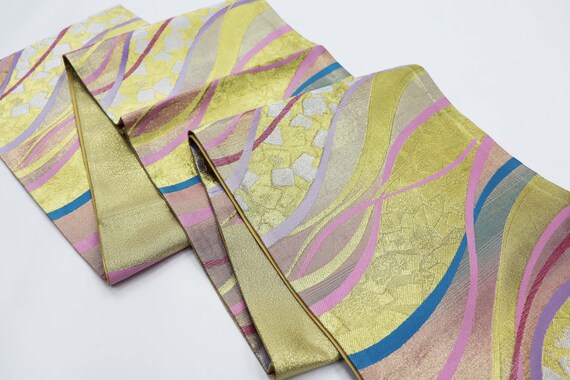 Pure Silk Japanese Kimono Obi belt / Fukuroobi / … - image 3