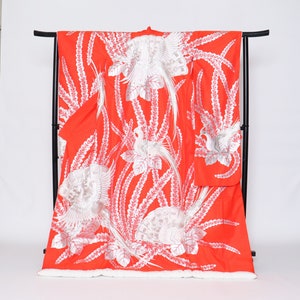 Uchikake Kimono, Wedding Kimono, Japanese Kimono Robe, Japanese Uchikake Kimono, Japanese Wedding, Kimono Dress, Antique, silk kimono