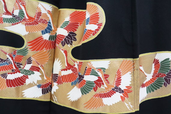 Yuzen Silk Tomesode Kimono, Kuro tomesode,Black t… - image 3