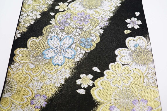 Pure Silk Japanese Kimono Obi belt / Fukuroobi / … - image 6