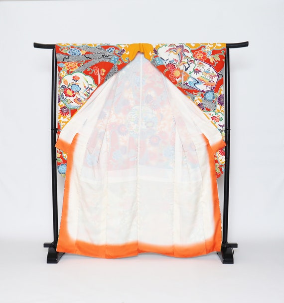 Chirimen Furisode Kimono, Wedding Kimono, Japanes… - image 3