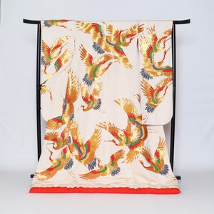 Uchikake Kimono, Wedding Kimono, Japanese Kimono Robe, Japanese Uchikake Kimono, Japanese Wedding, Kimono Dress, Antique, silk kimono