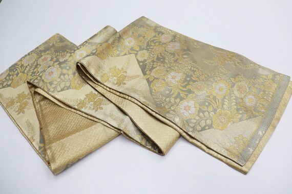 Pure Silk Japanese Kimono Obi belt / Fukuroobi / … - image 3