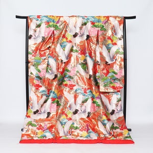 Yuzen Uchikake Kimono, Wedding Kimono, Japanese Kimono Robe, Japanese Uchikake Kimono, Japanese Wedding, Kimono Dress,,silk kimono
