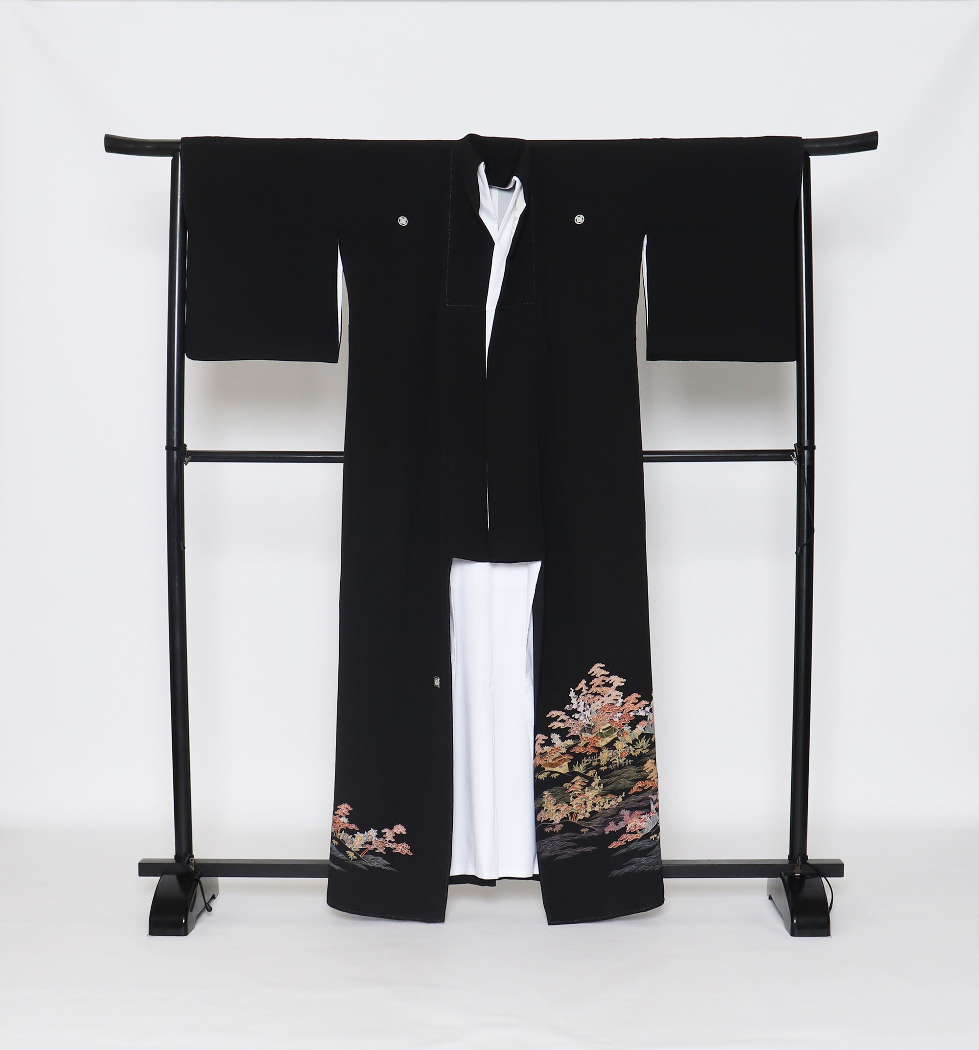 RARE Yuzen Silk Tomesode Kimono Kuro Tomesodeblack - Etsy UK