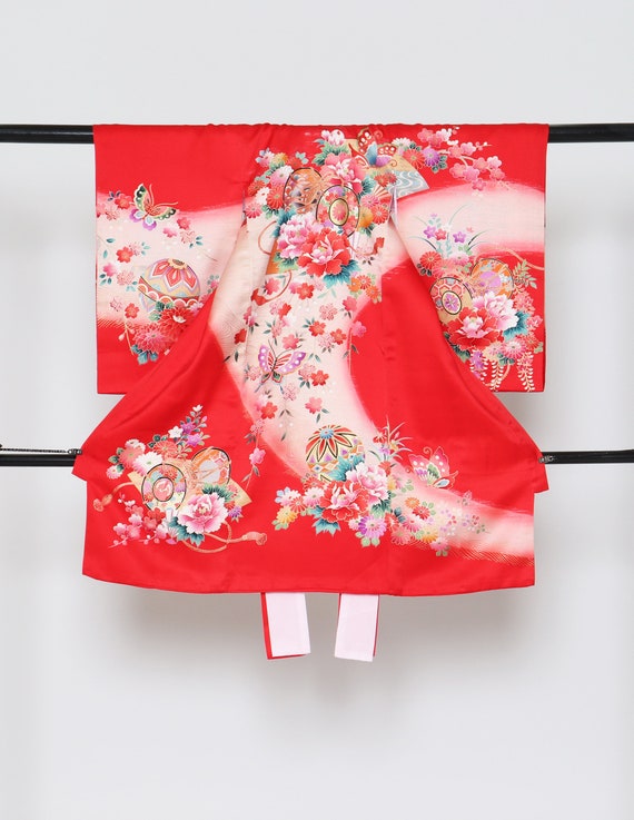 Silk japanese antique BABY kimono, blanket, omiya… - image 1