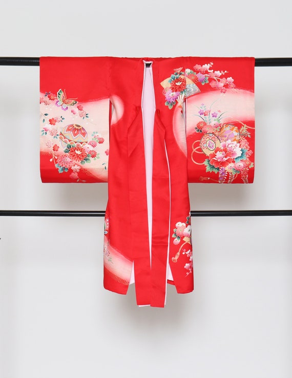 Silk japanese antique BABY kimono, blanket, omiya… - image 3