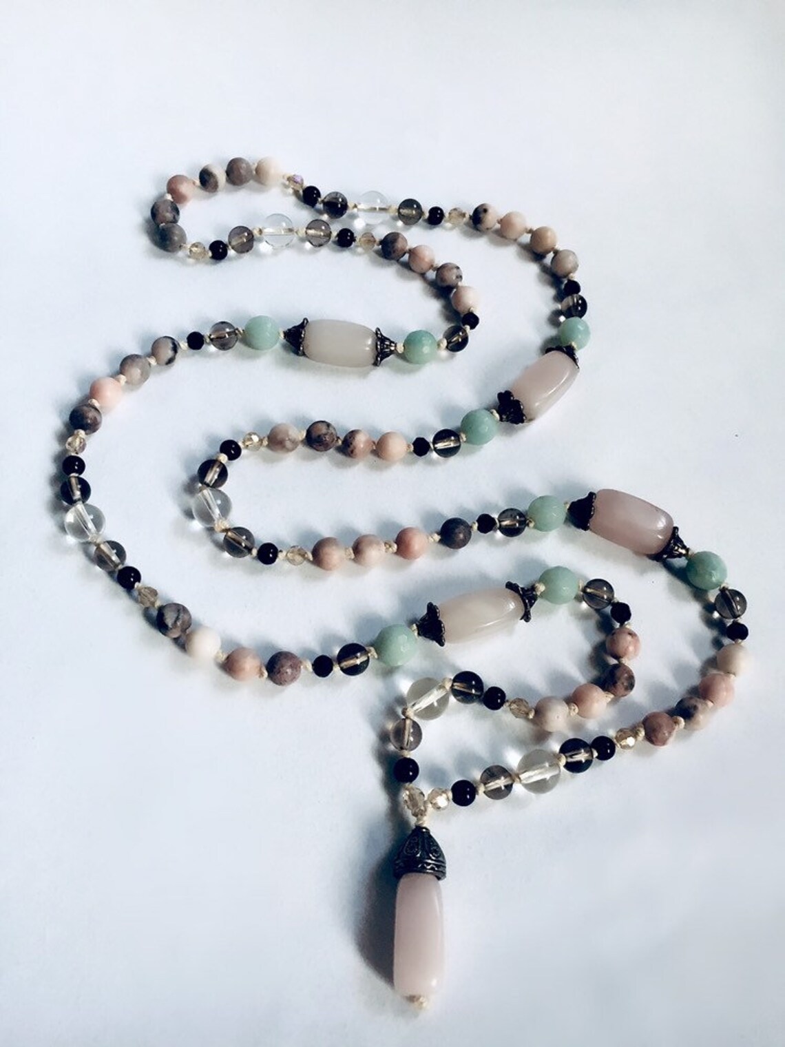 Rose Quartz Pink Zebra Stone Smokey Quartz Clear Quartz Etsy