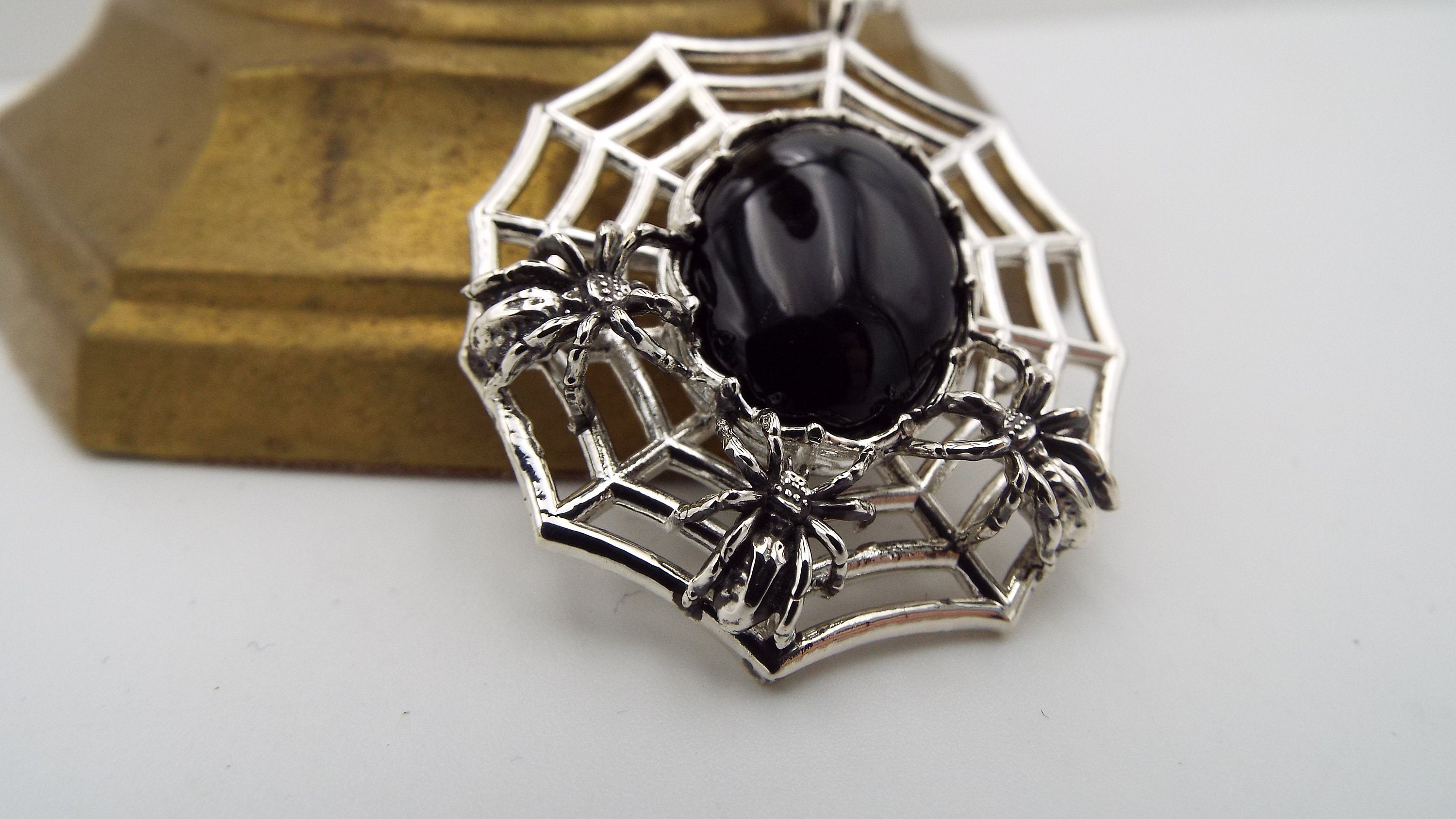 Collana in argento sterling con ragnatela: gioielli unisex gotici