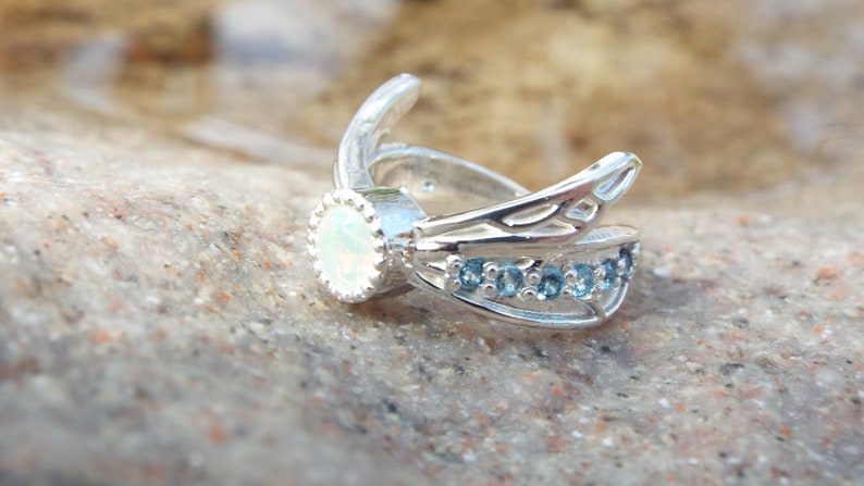 FB Jewels 925 Sterling Silver Imitation Aquamarine Ring 