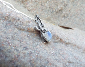 Collana In Argento Sterling 925 Con Pendente In Pietra Di Luna 19