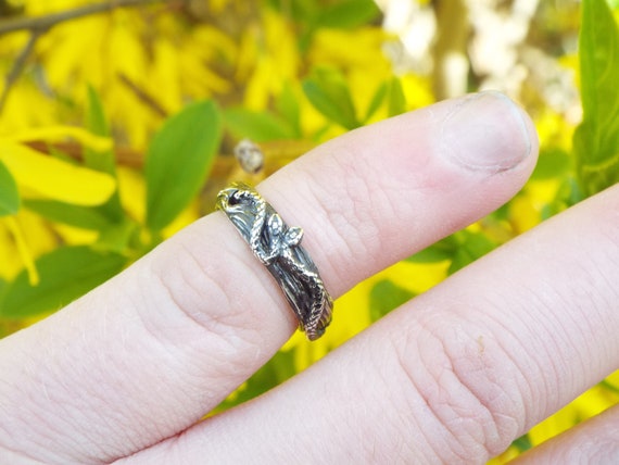 Snakes Intertwined Snake Nature Band Nature Inspired Snake Ring Sterling Silver Snake Ring Snakes in Nature Ring Goth Serpent Ring Etsy