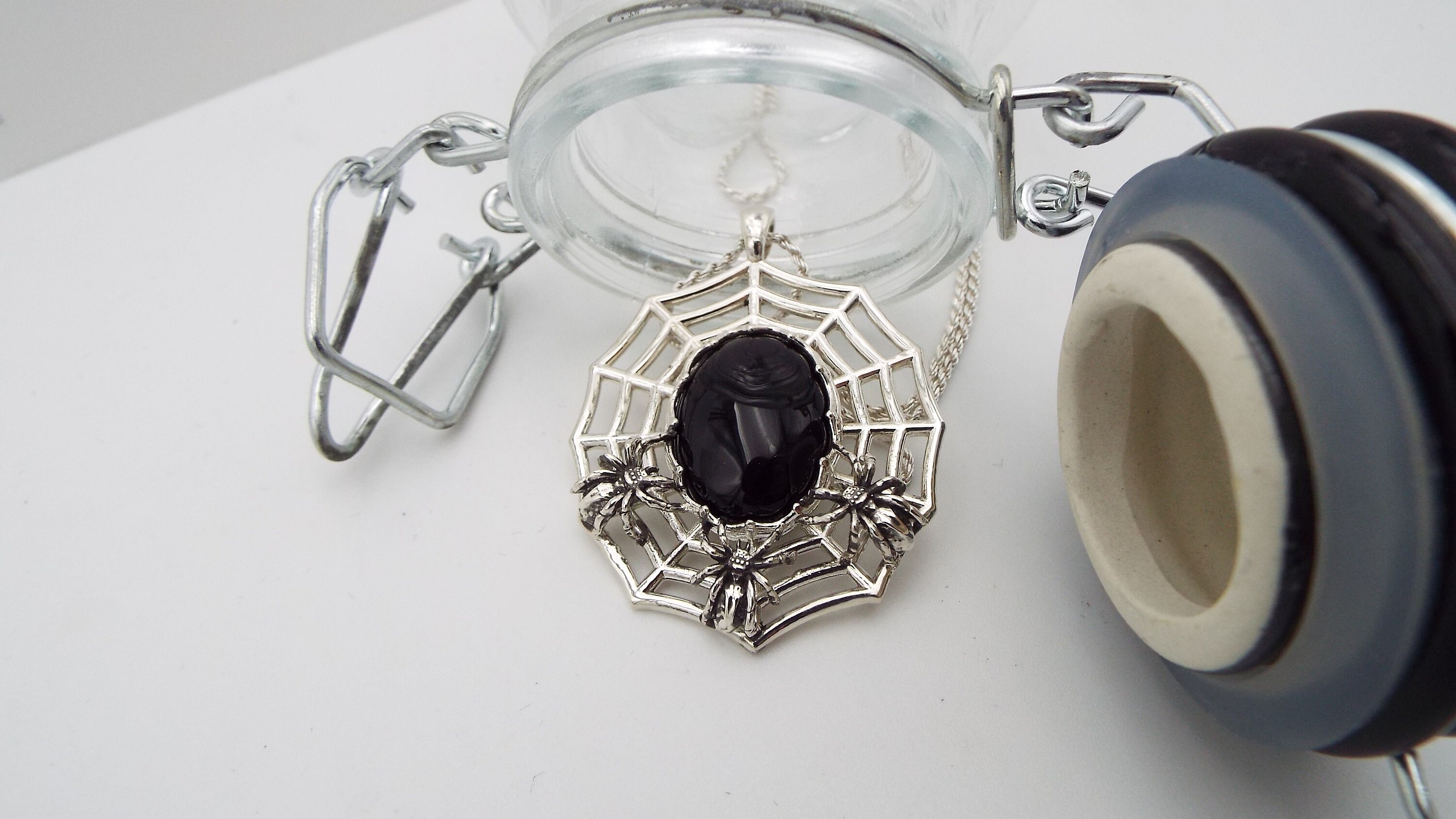 ONEFINITY Collana gotica, in argento sterling 925, con