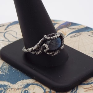 Kraken Labradorite Ring, Dark Fantasy Ring, Fantasy Ocean Ring ...