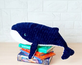Humpback whale plush. (18 inch). Sea stuffed whale . Large Amigurumi Handmade Crochet toy plush.