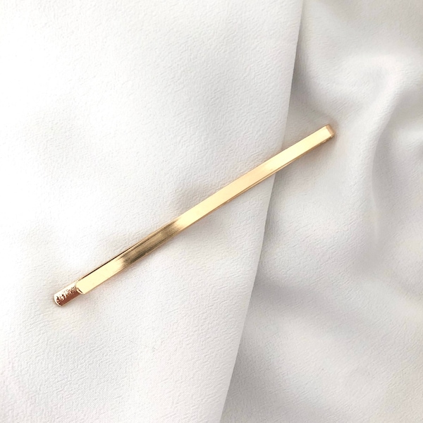 Thin Bar Hair Clip, Gold Geometric Pin, Hair Accessories, Minimalist, Bridesmaid Gift Barrette Simple classy Hair Pin, Gold Bobby Pin