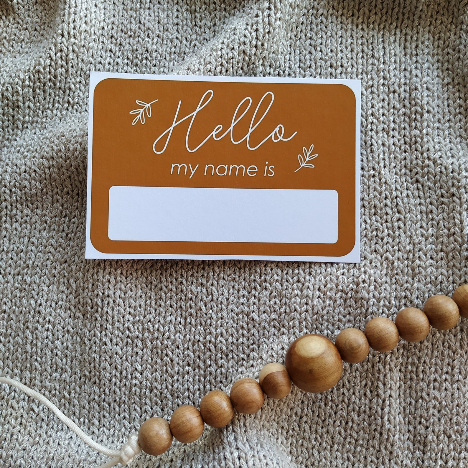 Newborn name tag hello my name is tag hello baby sticker Etsy