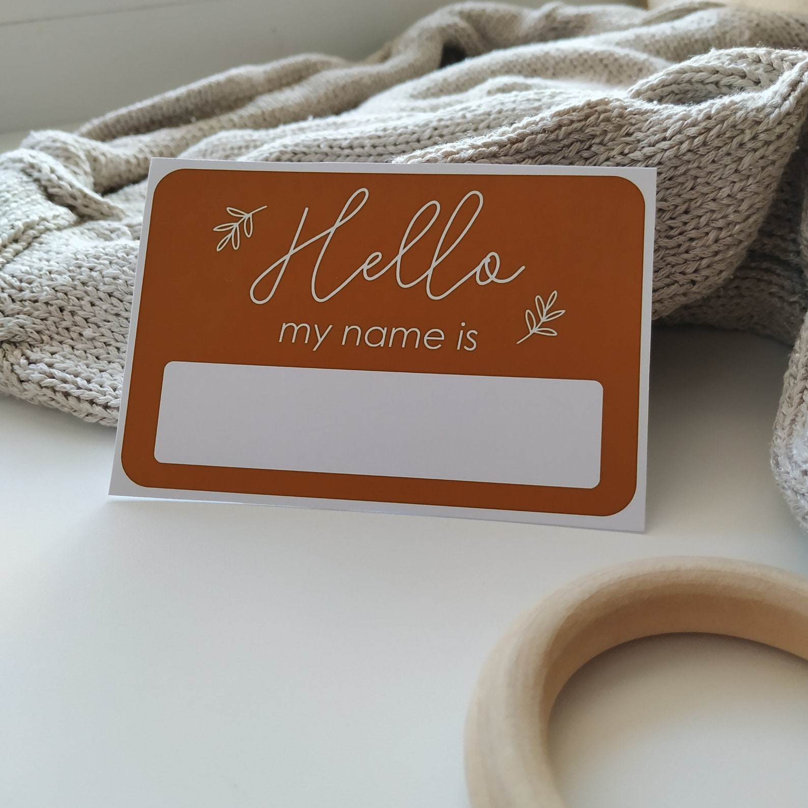 Newborn name tag hello my name is tag hello baby sticker Etsy