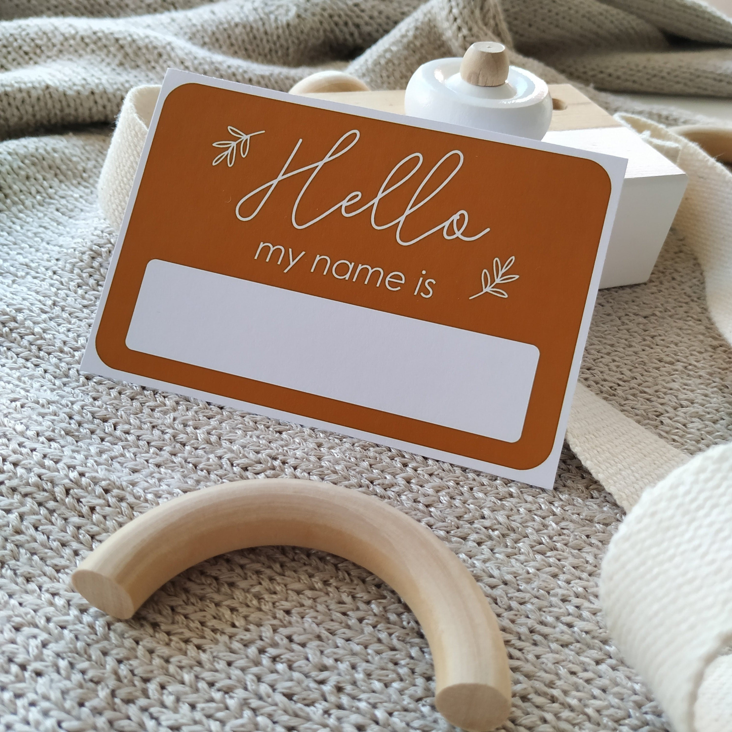 Newborn name tag hello my name is tag hello baby sticker Etsy