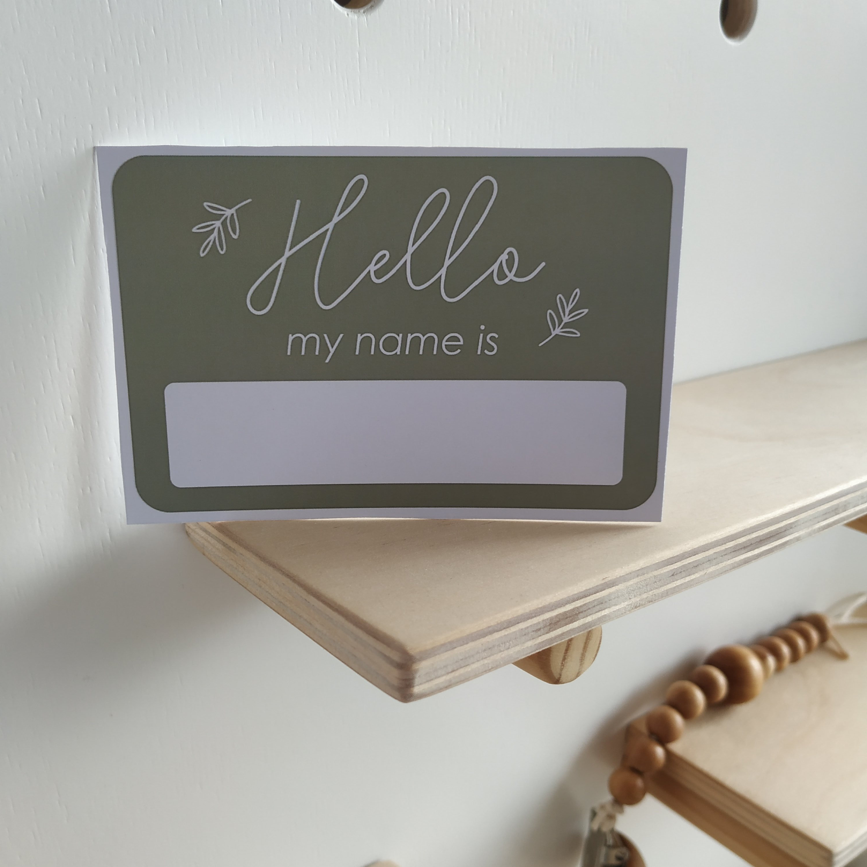 Newborn name tag hello my name is tag hello baby sticker Etsy