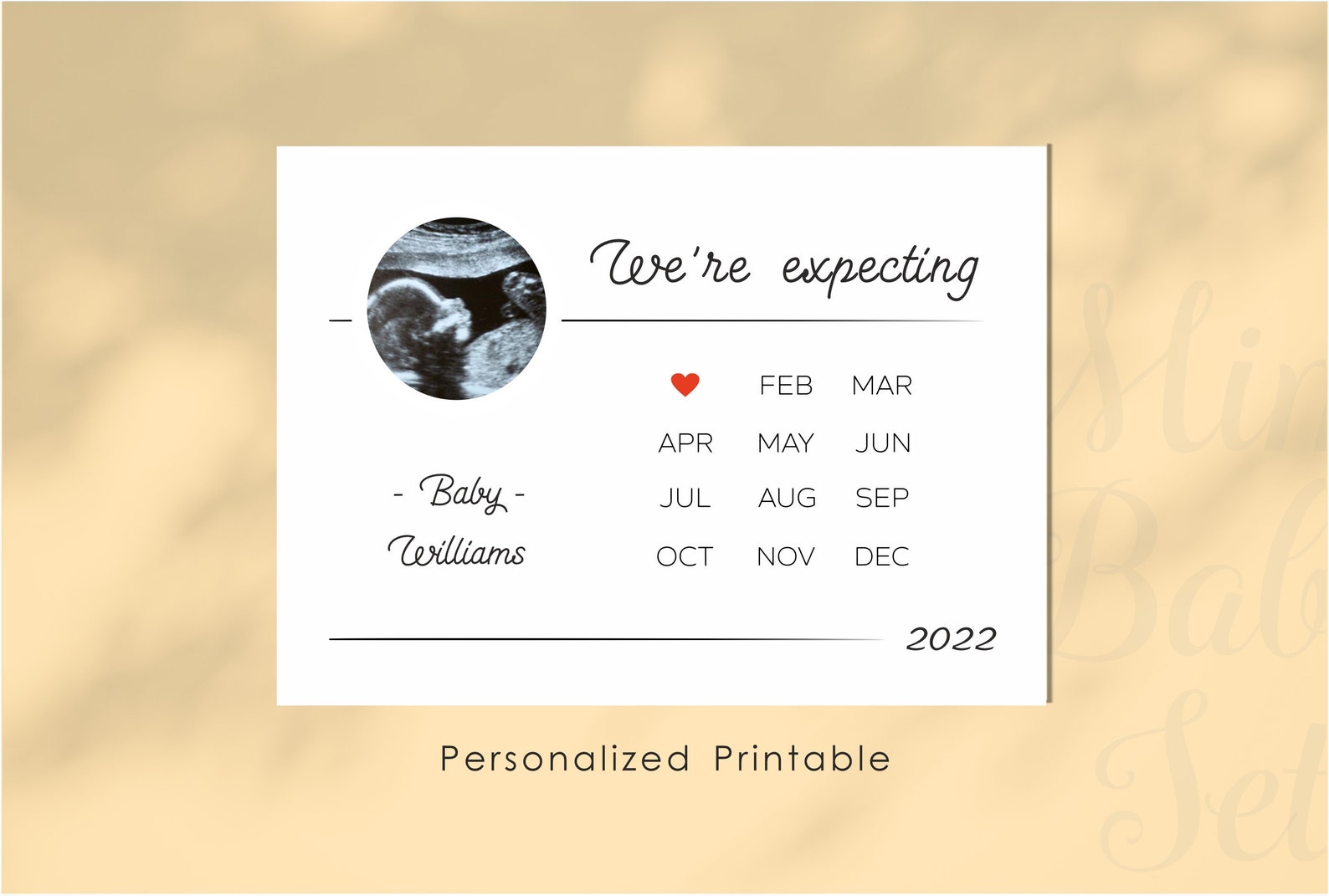 Pregnancy announcement january 2022 for Social Media Baby Etsy