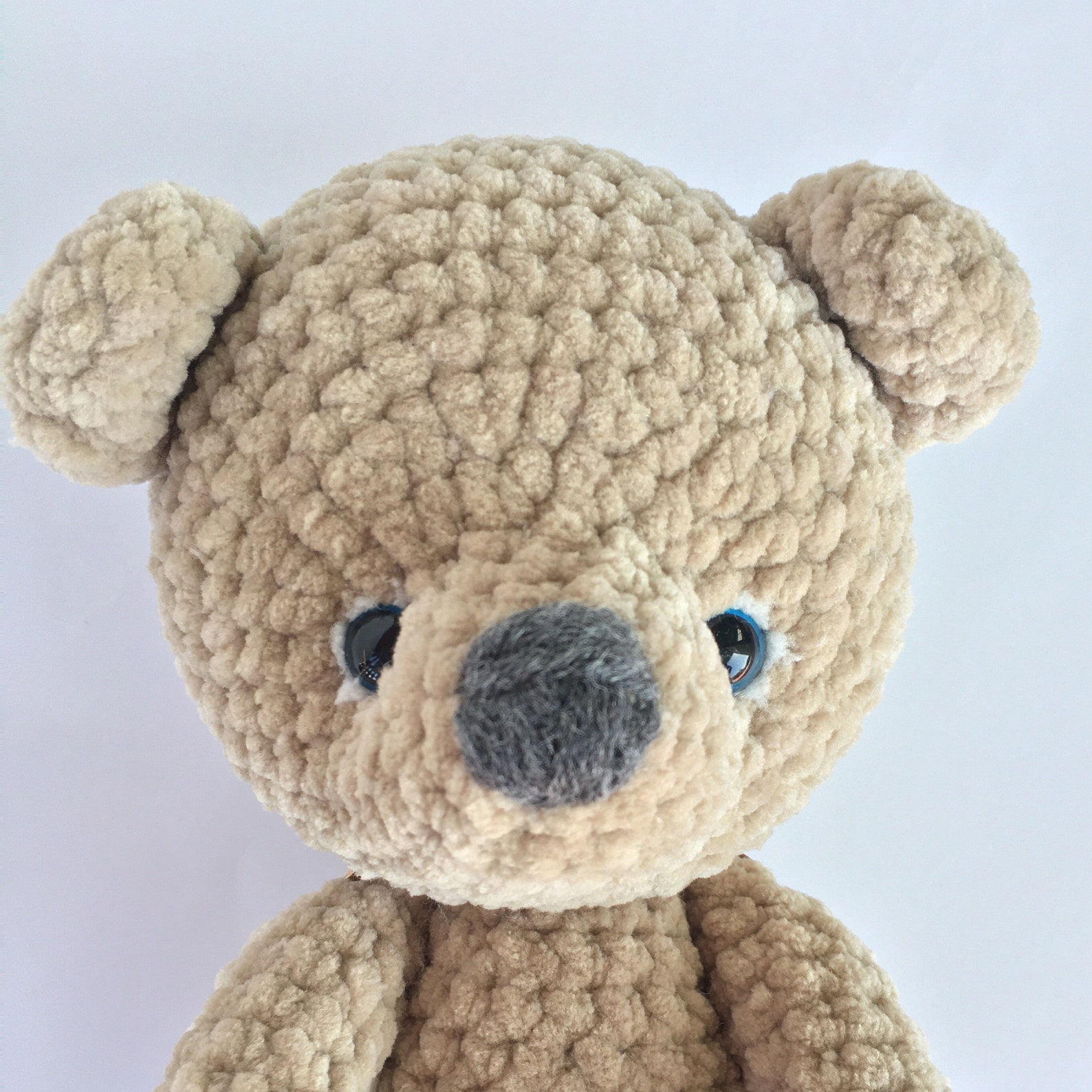 Knitted teddy bear plush yarn knitted bear handmade knitted Etsy