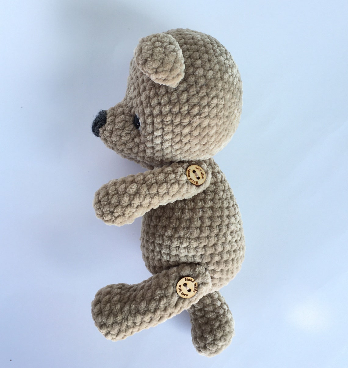Knitted teddy bear plush yarn knitted bear handmade knitted Etsy