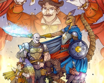 D&D-festuppdrag: Anpassad digital konstillustration (5 tecken)